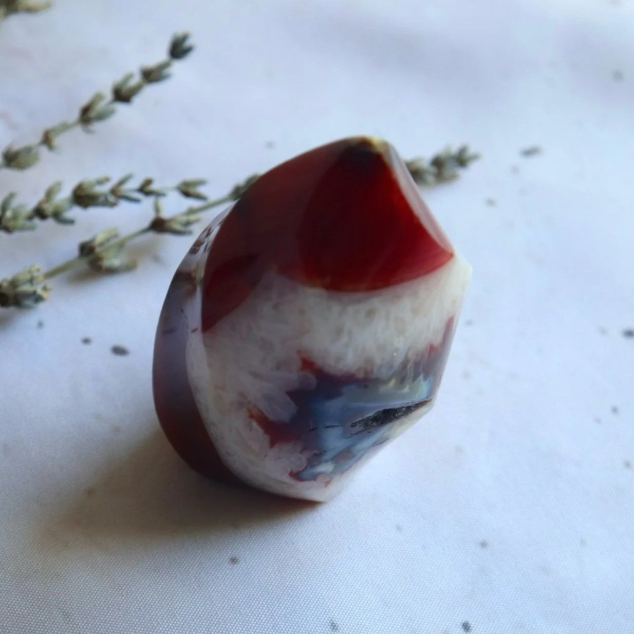 Exact Carnelian Flame crystal with distinctive flame-shaped form