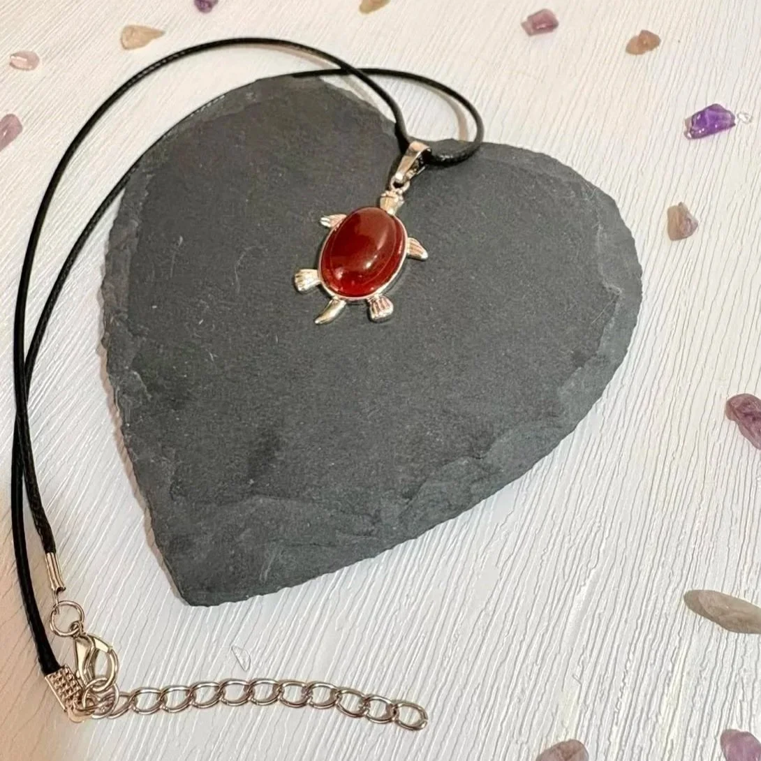 Crystal turtle pendant