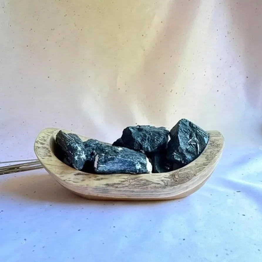 Natural Black Tourmaline rough crystal weighing approximately 65 grams