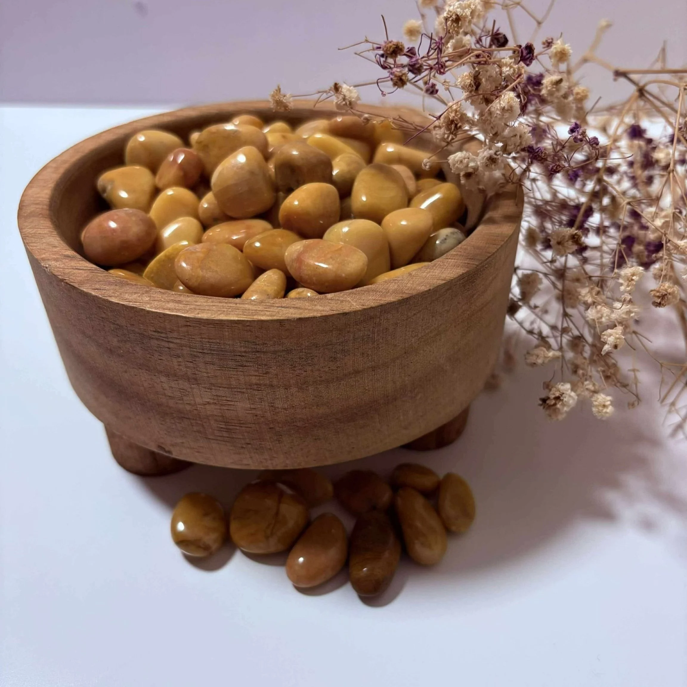 Polished Yellow Jasper stone, earthy yellow crystal for grounding and courage