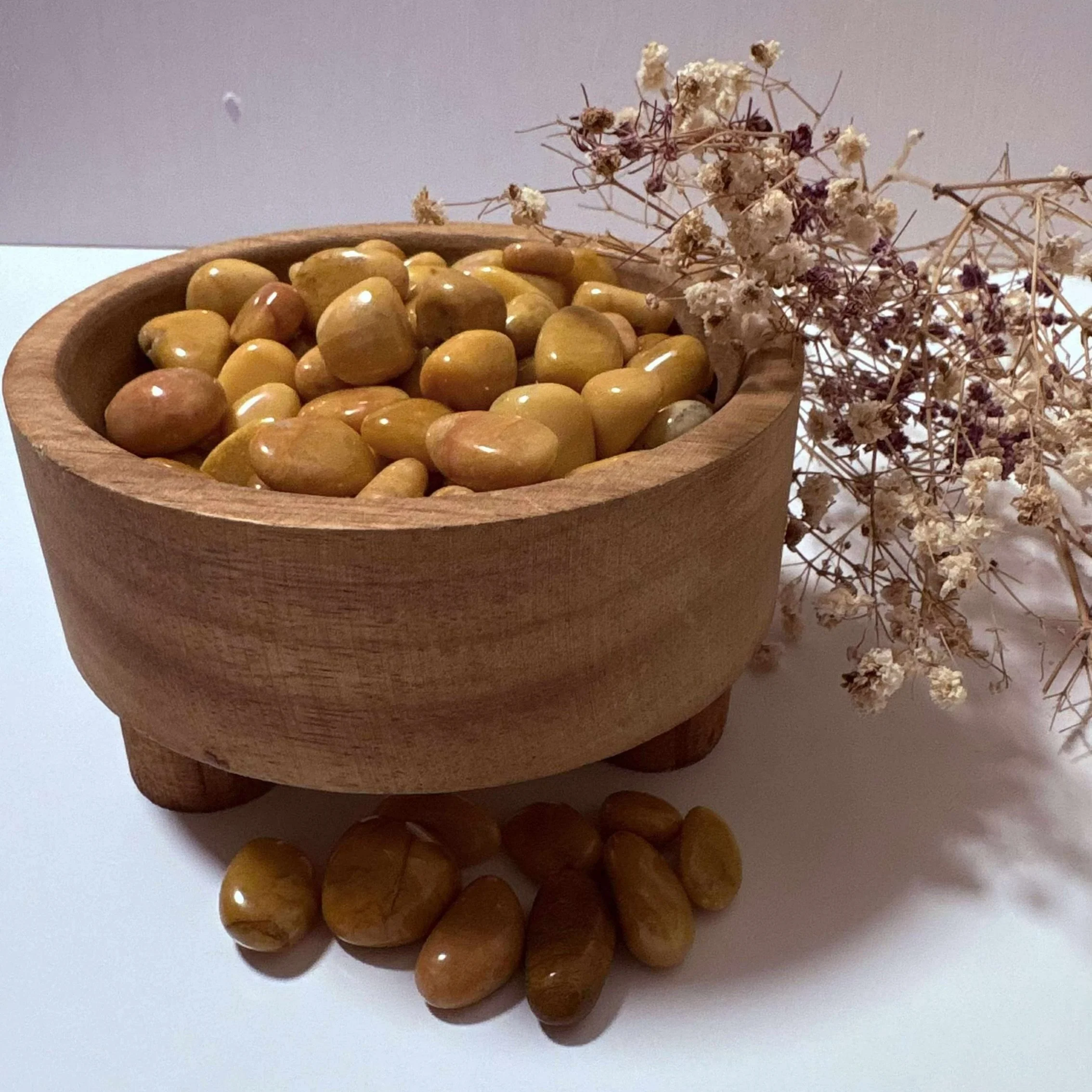 Polished Yellow Jasper stone, earthy yellow crystal for grounding and courage