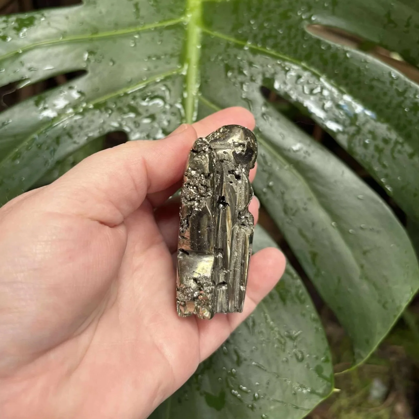 Polished Pyrite Angel figure standing approximately 6.5cm high, known for its grounding and protective energy.