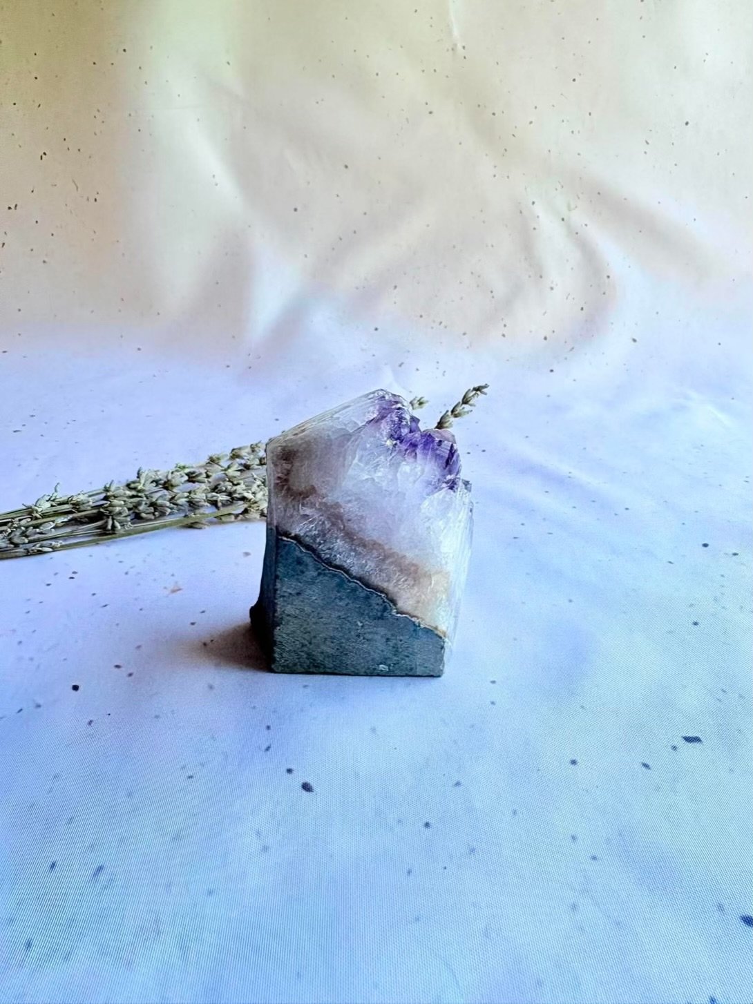 Amethyst cluster associated with peace, intuition, and emotional balance