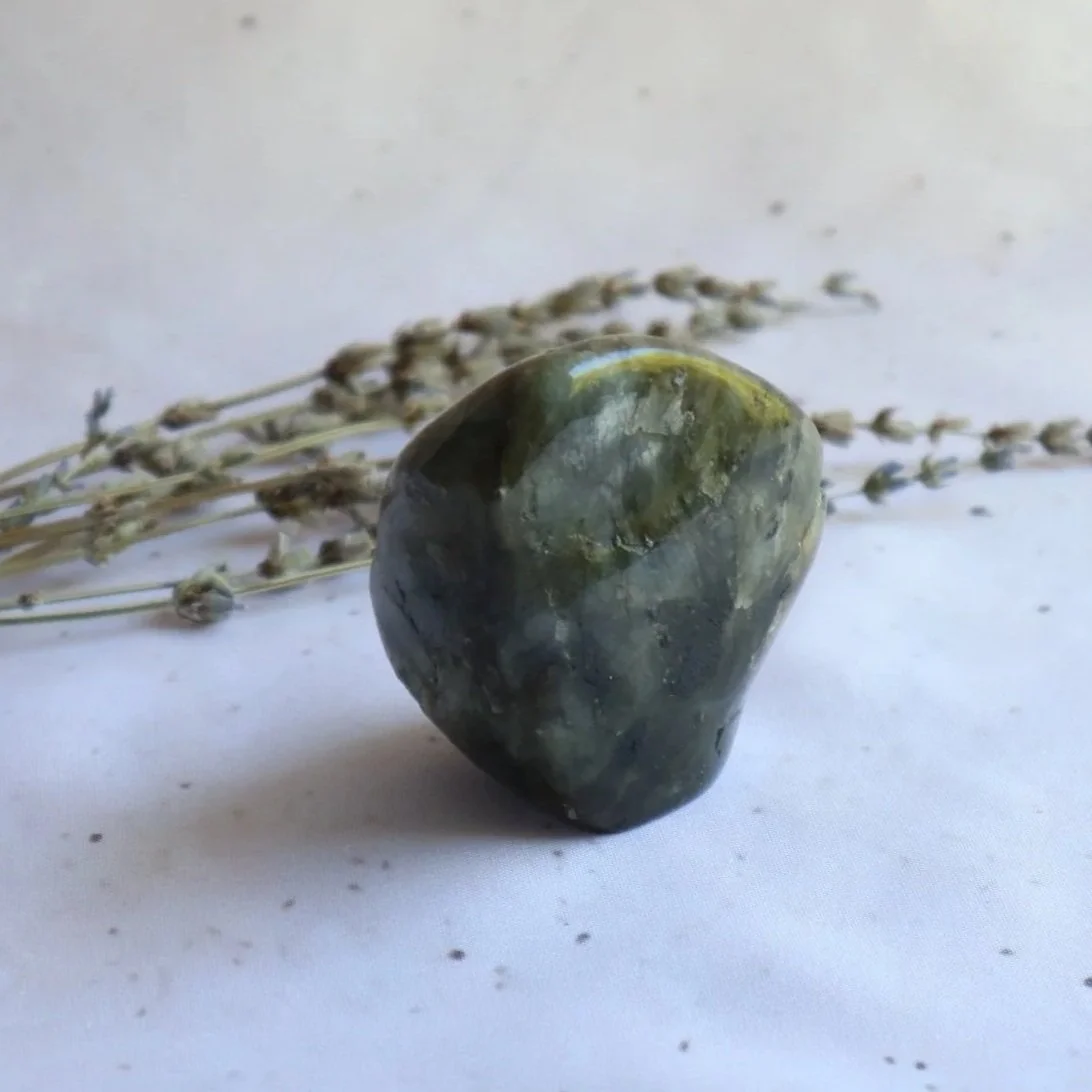 A Grade Labradorite freeform crystal measuring approximately 6.5cm by 6cm