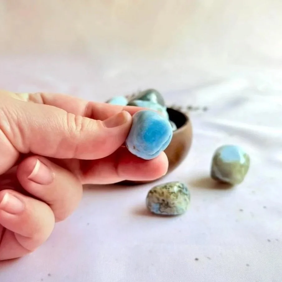 Polished Blue Opal crystal tumble for crystal collections