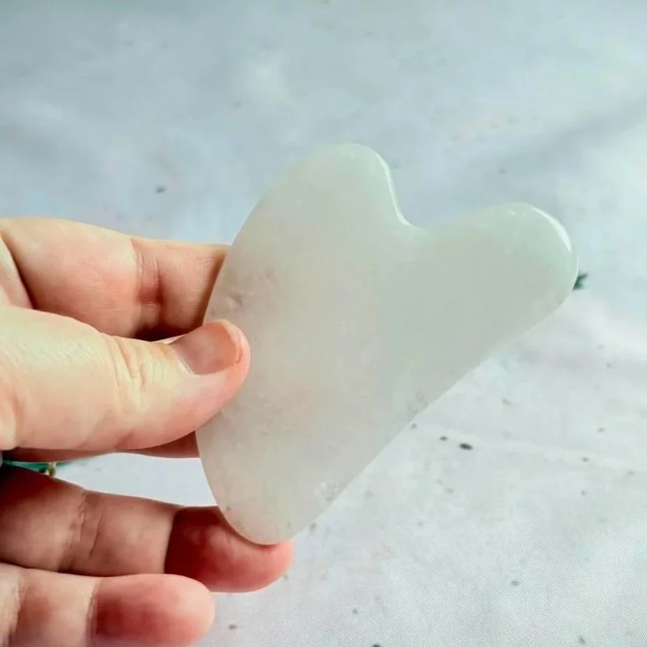 Classic Sized Clear Quartz crystal Gua Sha for skincare routine