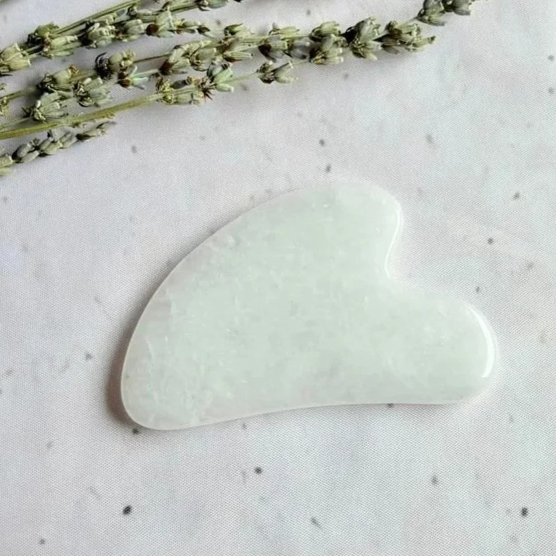 Natural Clear Quartz Gua Sha facial massage tool