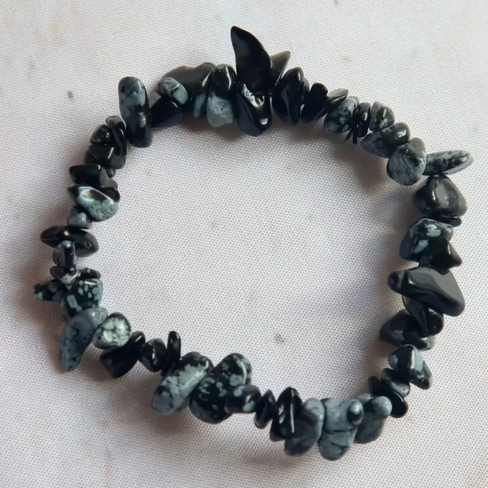 Snowflake Obsidian | Chip Bracelet