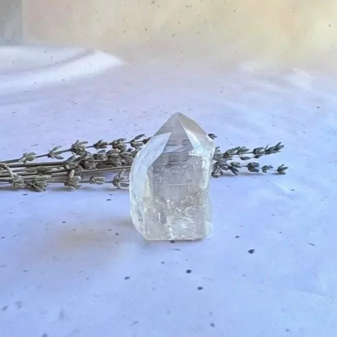 Exact Clear Quartz tower measuring approximately 5cm tall with a polished finish