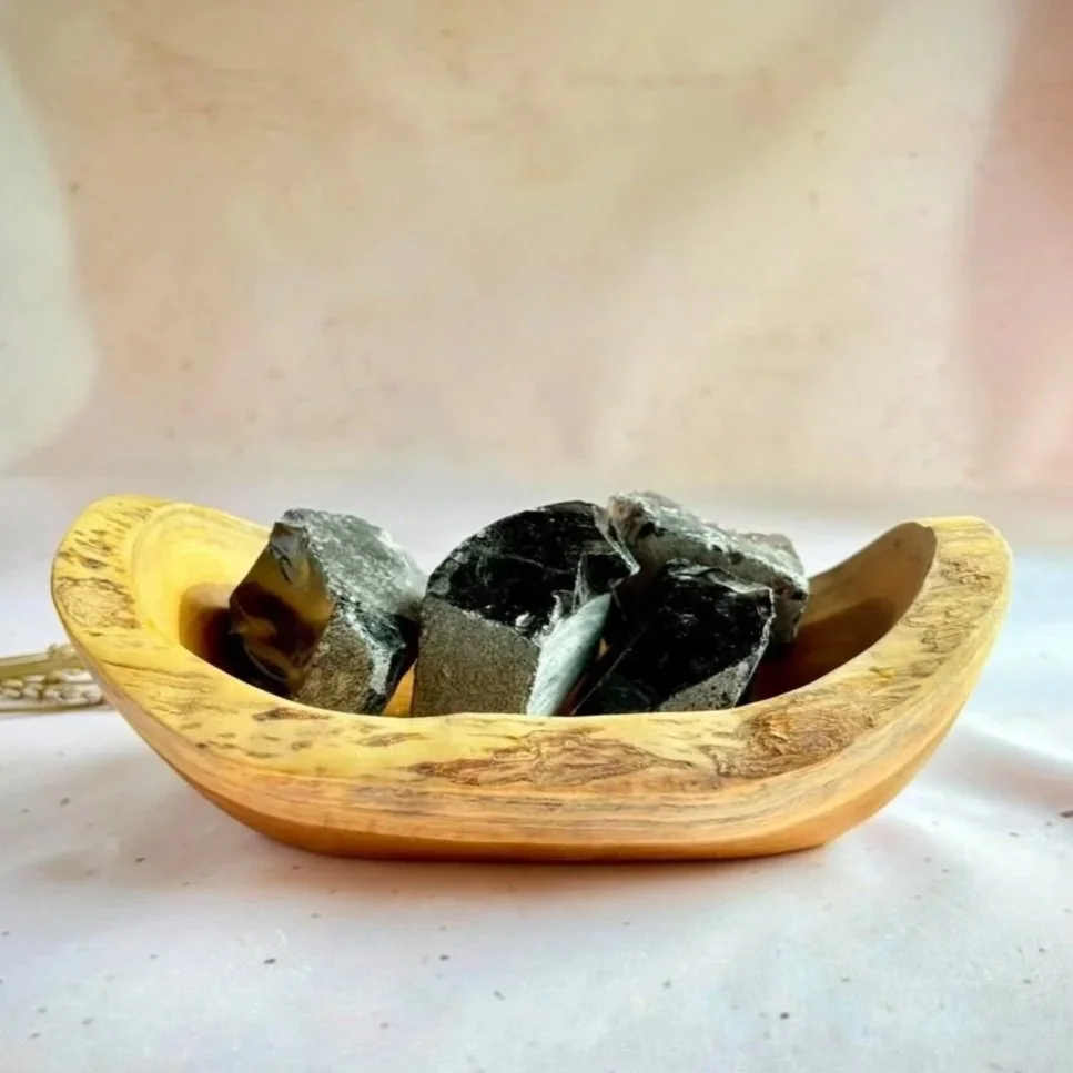 Natural rough Black Obsidian associated with grounding and protection