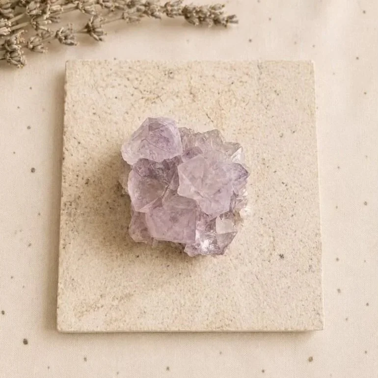 Natural Spirit Quartz cluster featuring a unique sparkling crystal formation