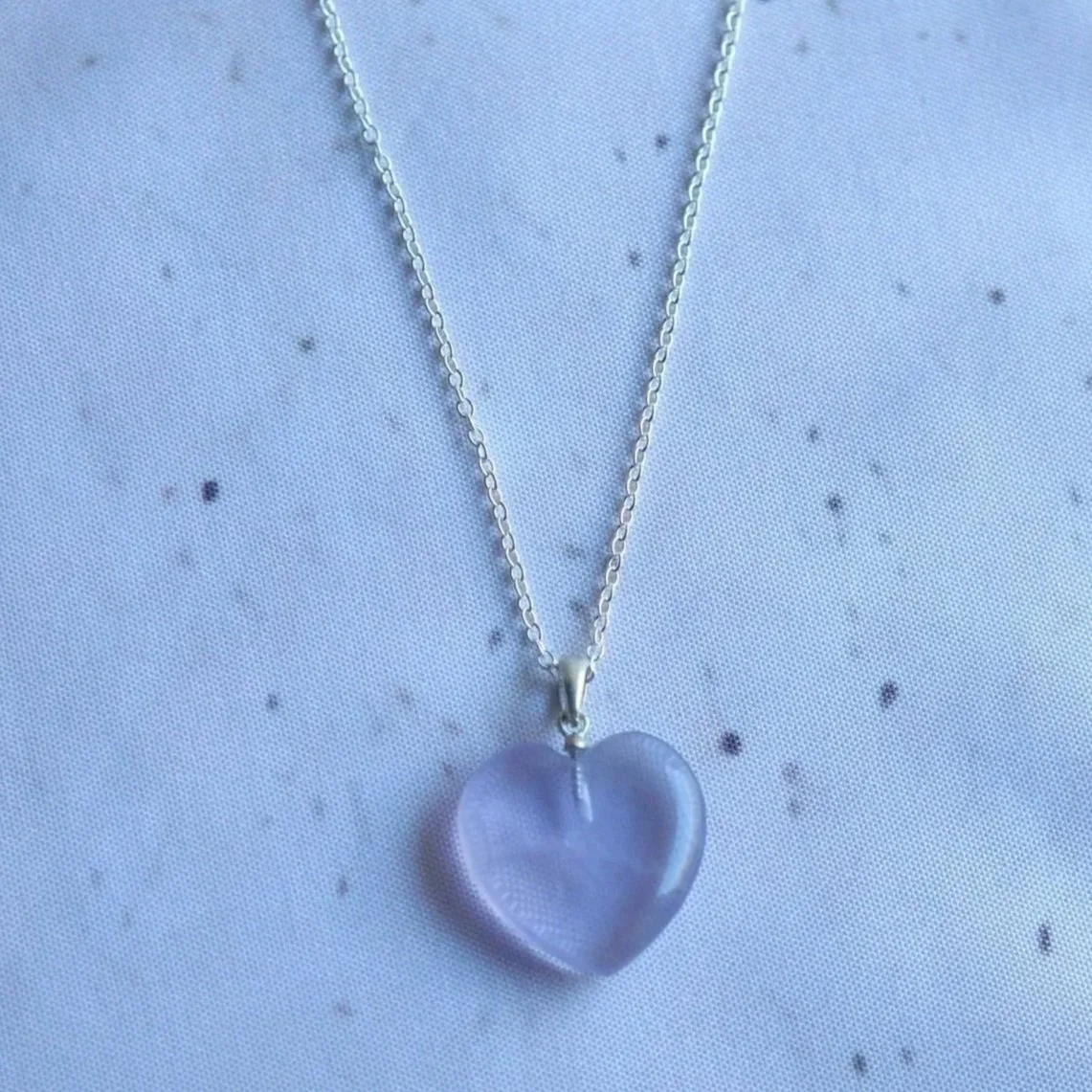 Lavender Fluorite Heart | Crystal Necklace