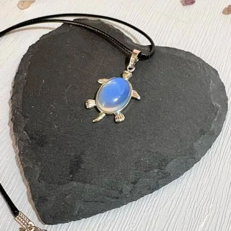 Crystal Turtle Necklace | Carnelian | Opalite | Slow Living & Calm Energy