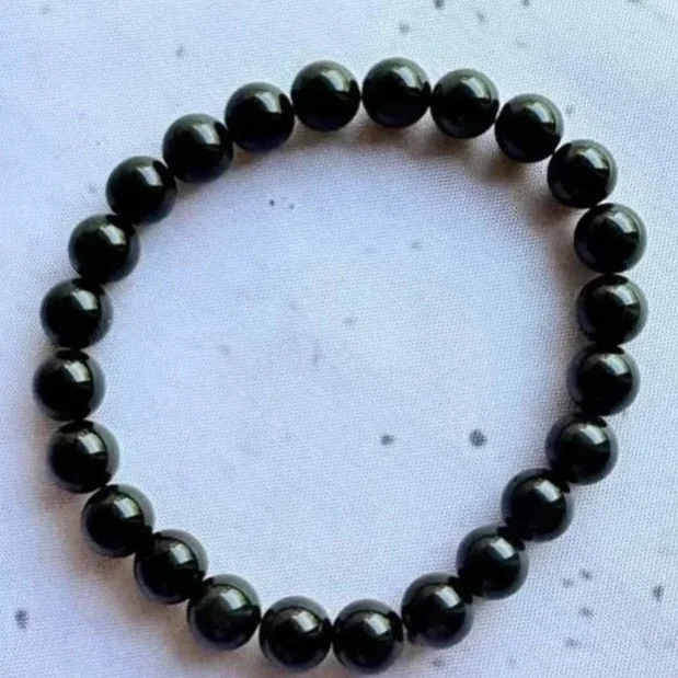 Black Obsidian | Round Bead Bracelet