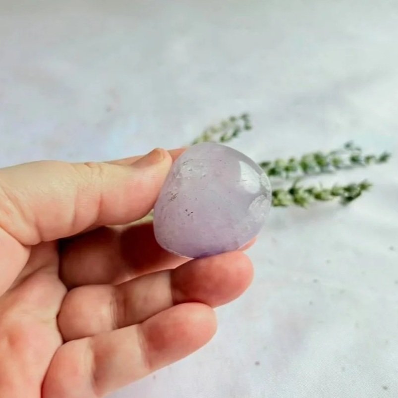 Oval-shaped Amethyst crystal freeform lying flat
