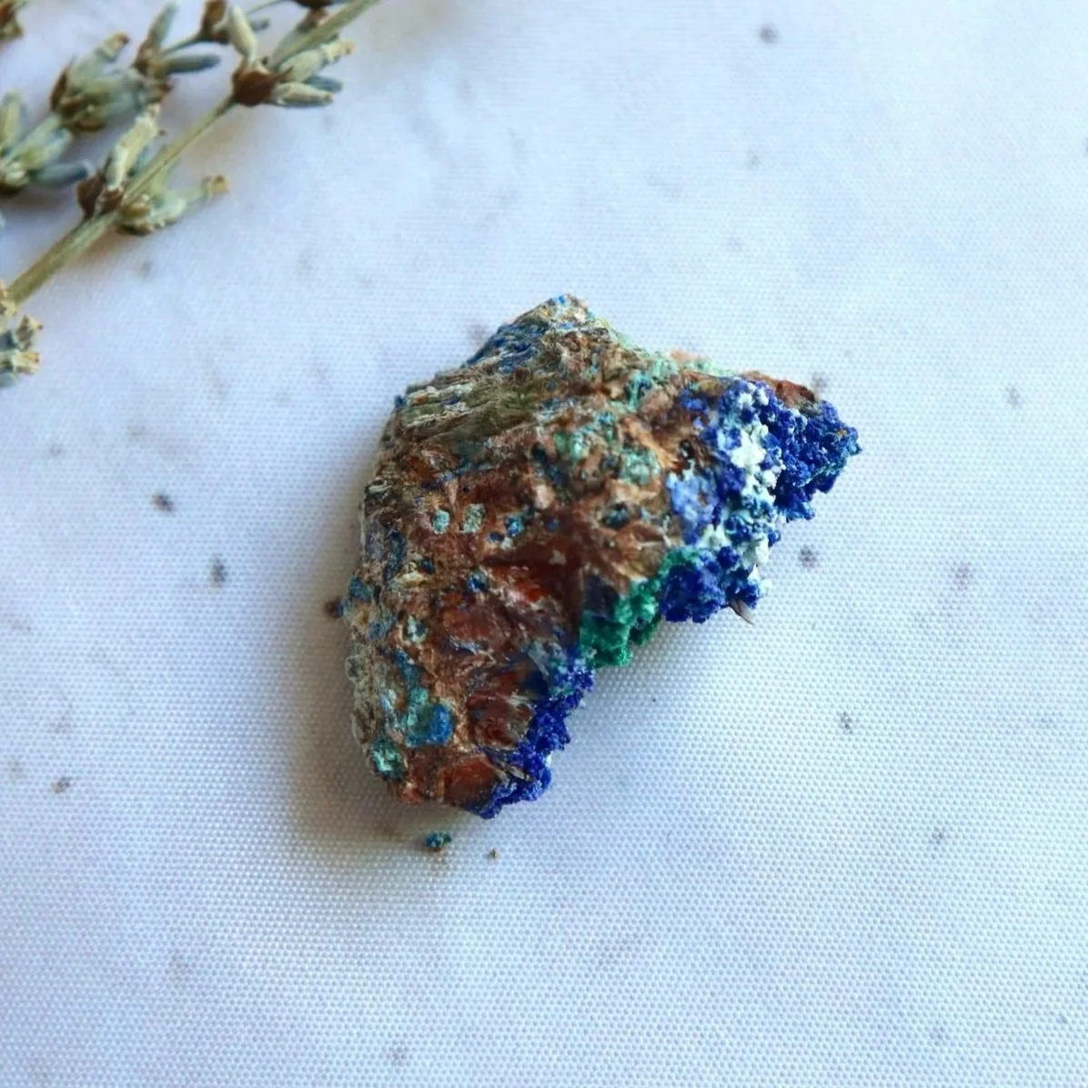 Rough Azurite Malachite crystal specimen with blue and green mineral colouring