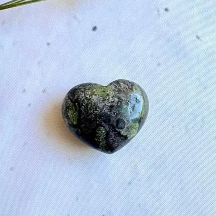 Intuitively chosen Dragon's Blood Jasper puff heart