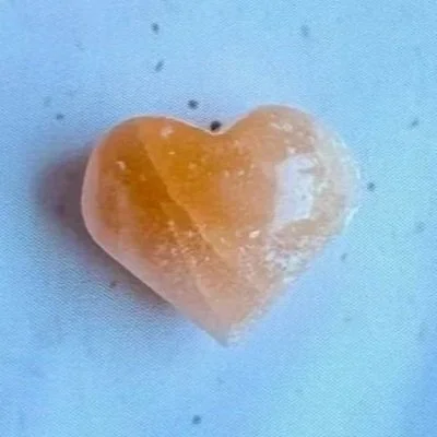 Peach Satin Spar | Puff Heart