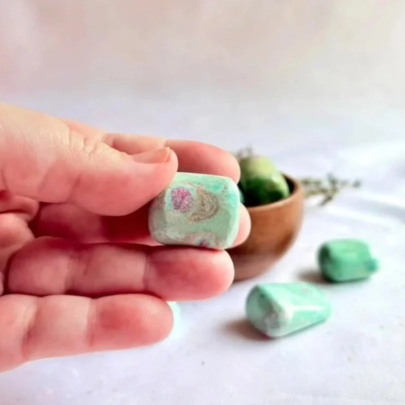 Polished Ruby in Fuchsite crystal tumble for crystal collections