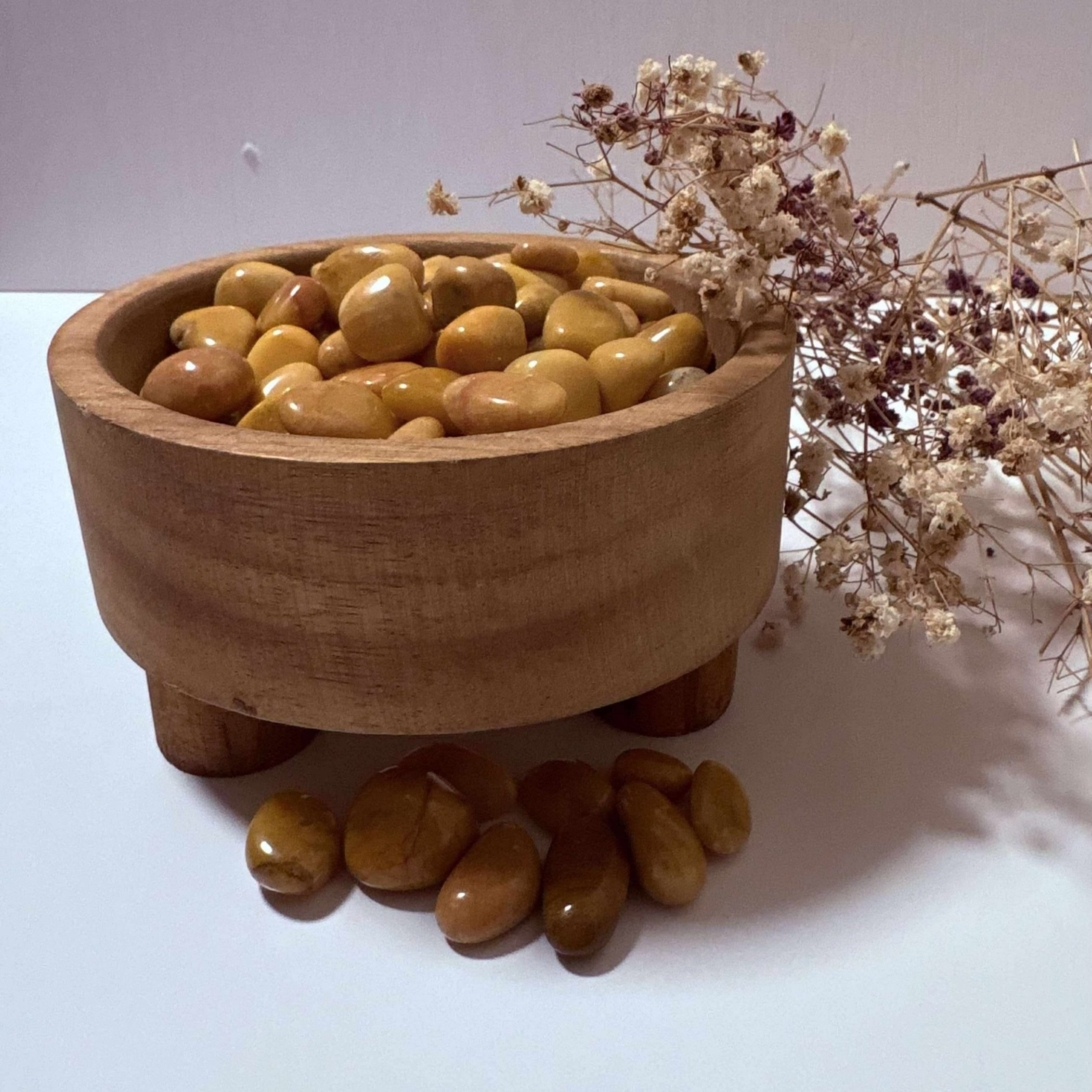Polished Yellow Jasper stone, earthy yellow crystal for grounding and courage