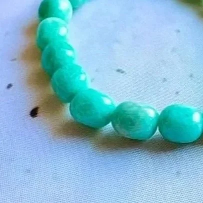 Polished Amazonite crystal bracelet featuring natural tumble-shaped beads