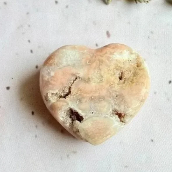 Pink Amethyst Druzy Heart with Natural Cavities