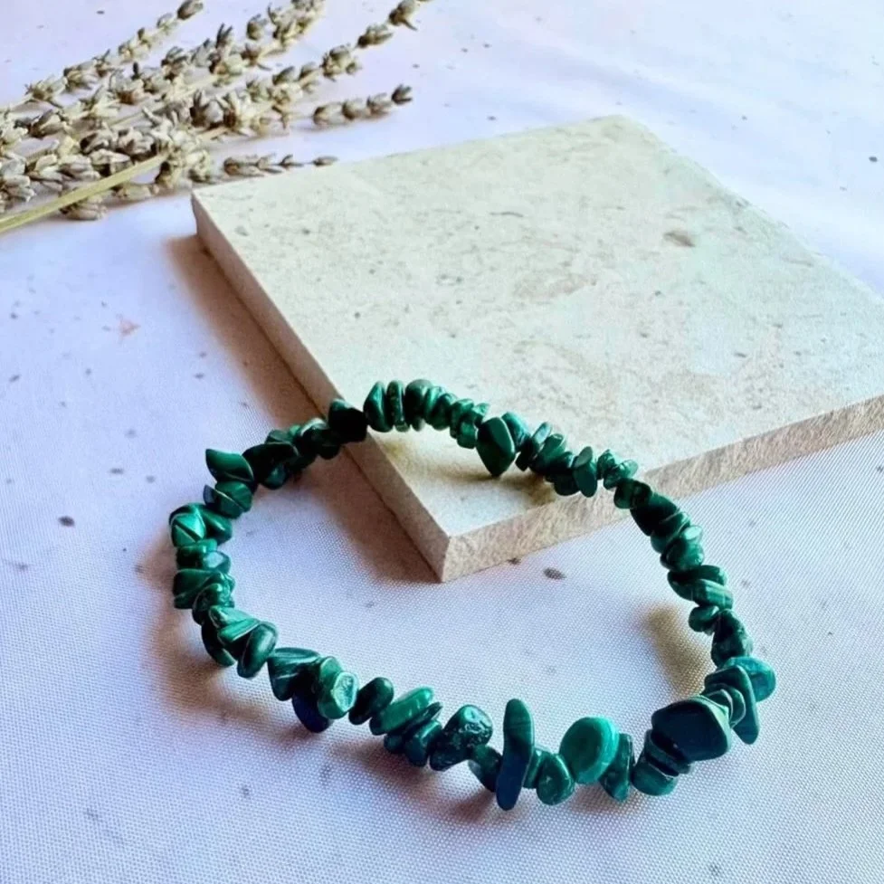 Malachite Crystal Chip Bracelet