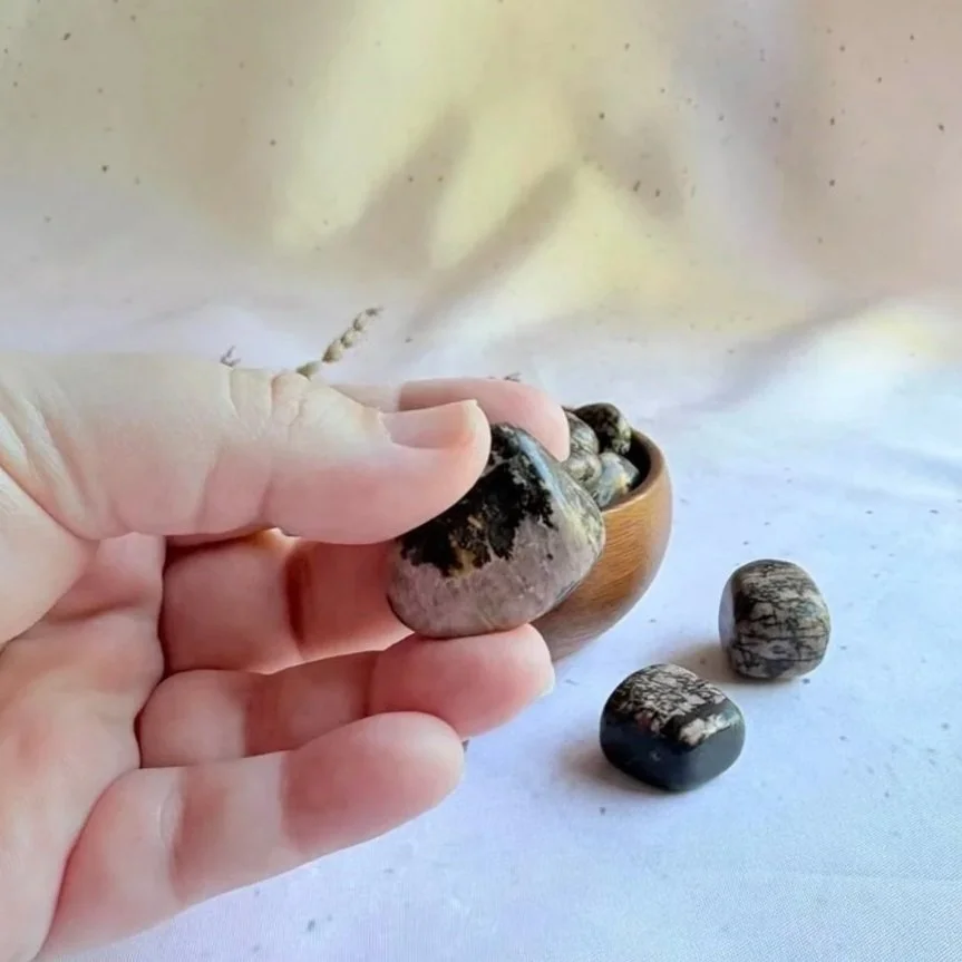 Polished Rhodonite crystal tumble suitable for crystal collections and gifting