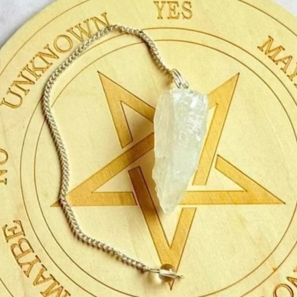 Clear Quartz | Rough Crystal Pendulum