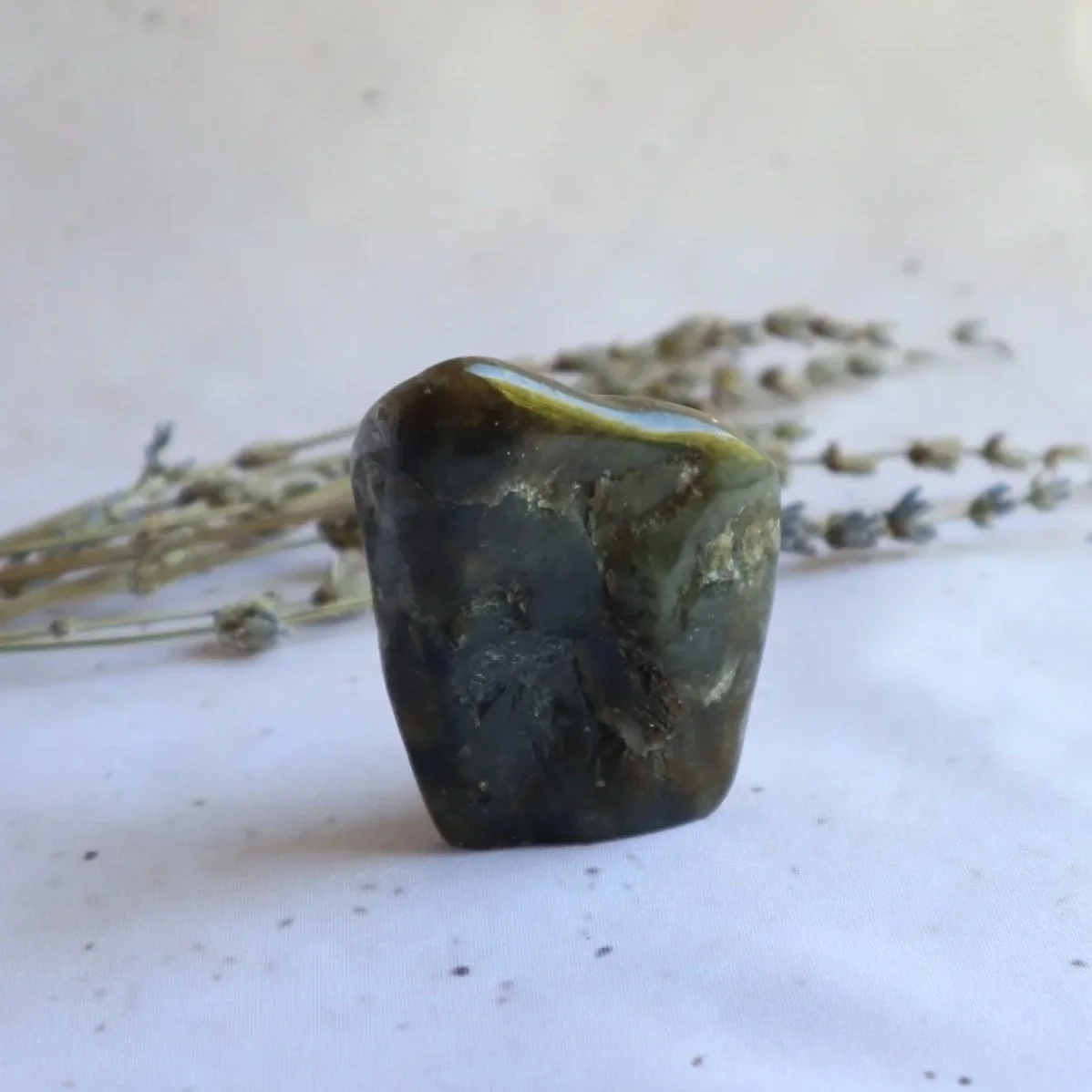 A Grade Labradorite freeform crystal measuring approximately 5cm by 4cm