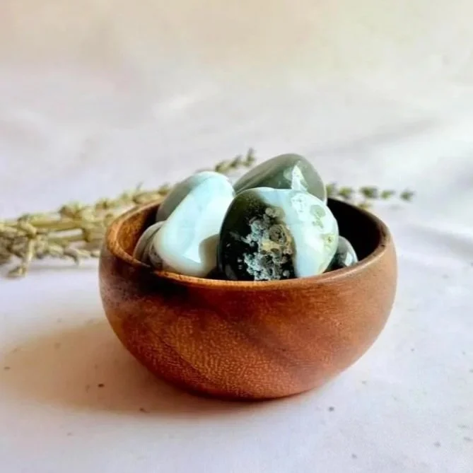 Natural Blue Opal tumble with soft blue colouring