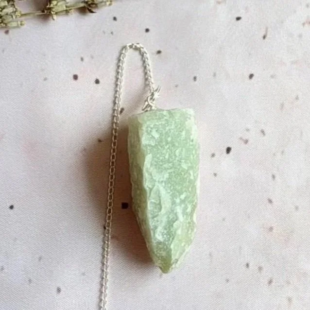 New Jade rough crystal pendulum for divination and dowsing