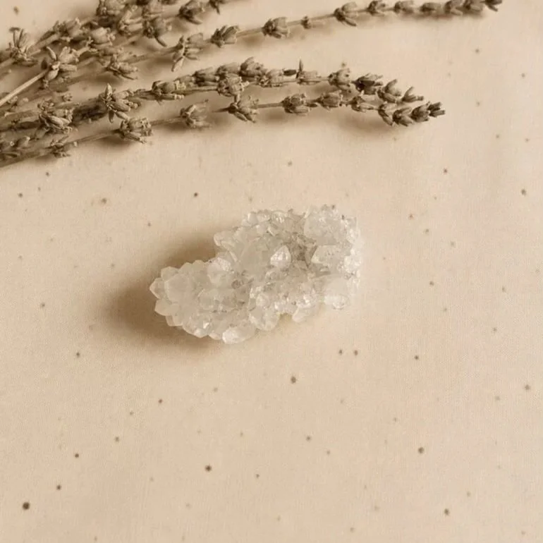 Sparkling Apophyllite crystal cluster with natural crystal formations