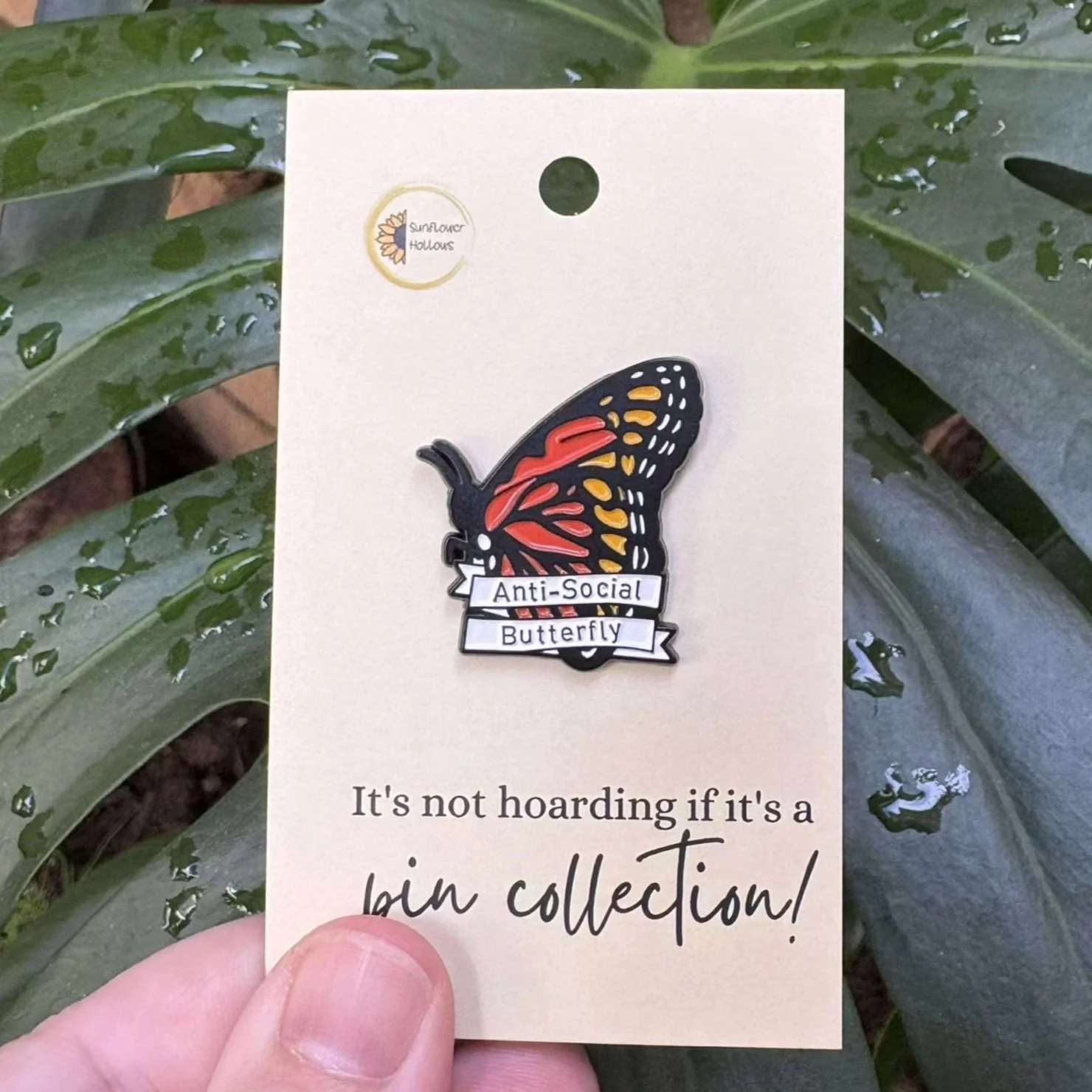 Anti-Social Butterfly Pin