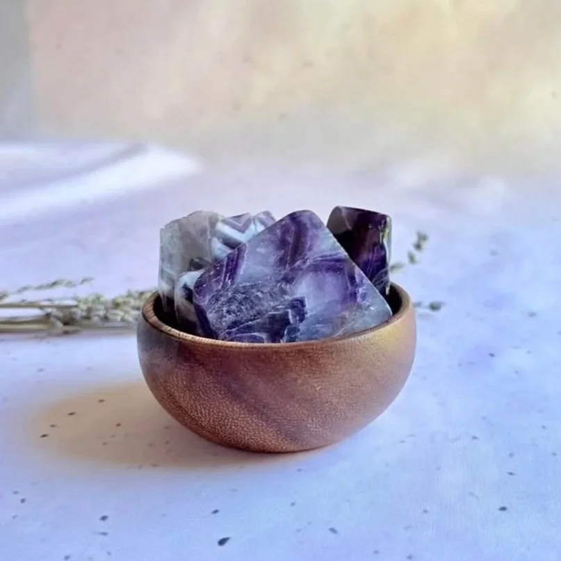 Natural Chevron Amethyst slab weighing approximately 50 grams with a polished finish