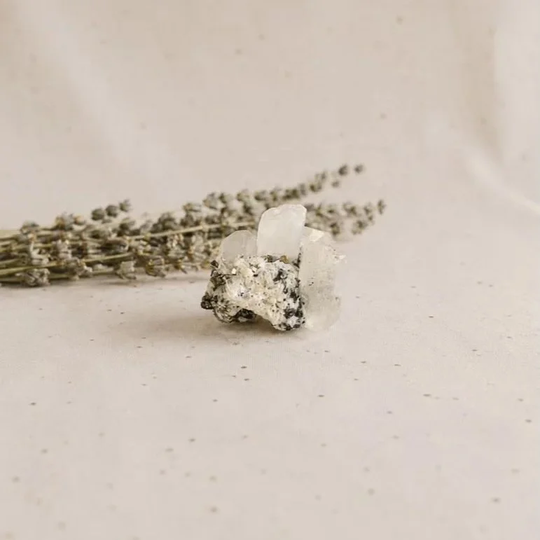 Natural Pyrite in Quartz crystal cluster approximately 4cm x 3.5cm