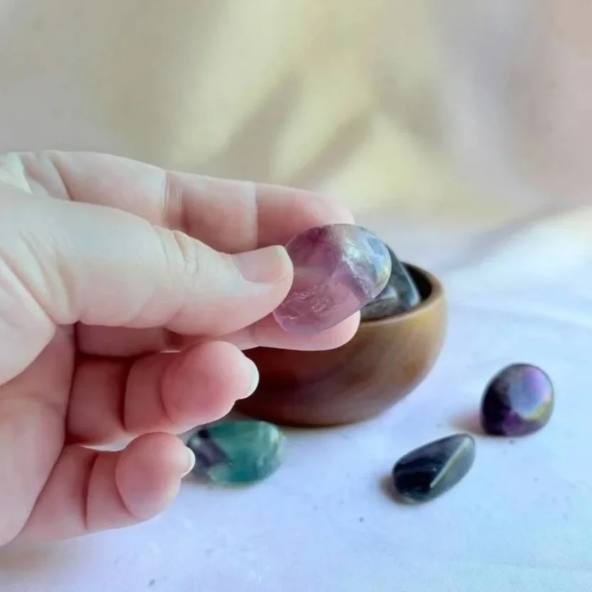 Polished Rainbow Fluorite crystal tumble suitable for crystal collections and gifting