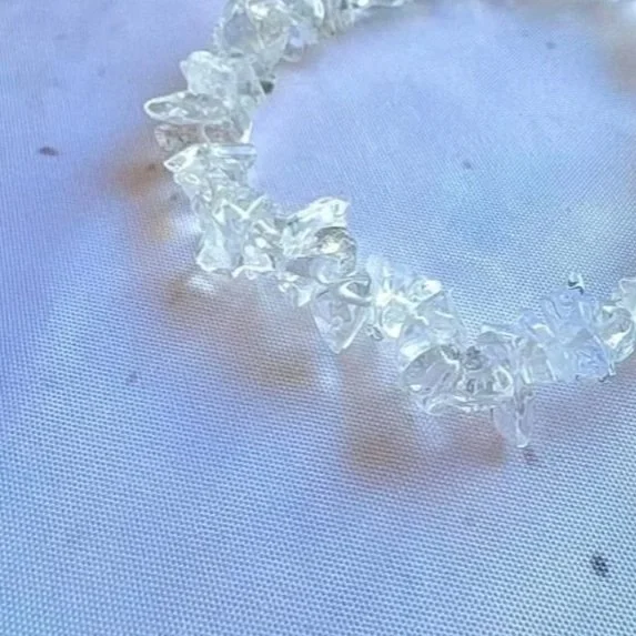 Clear Quartz crystal chip bracelet for everyday wear