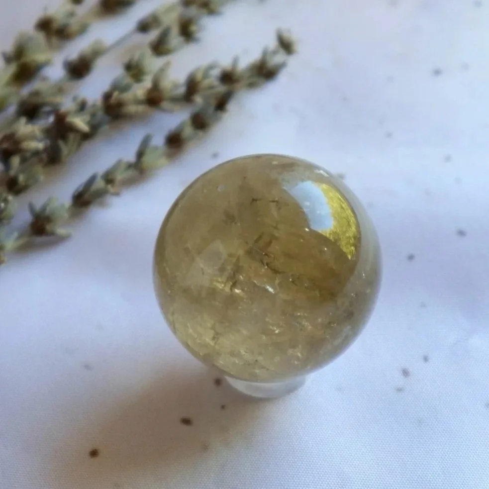 Citrine crystal sphere approximately 11.5cm circumference