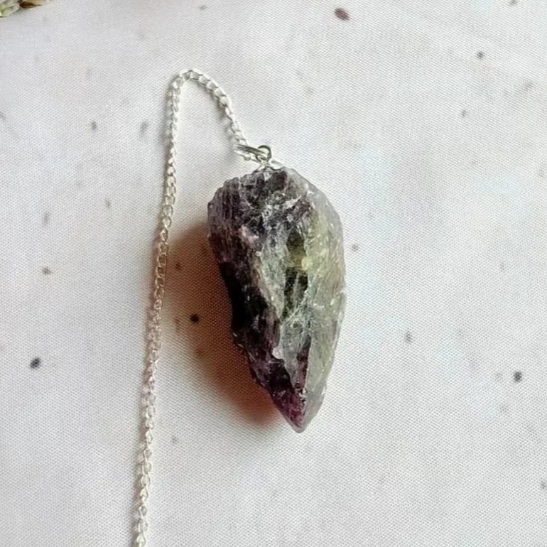 Natural Amethyst pendulum associated with intuition and spiritual growth