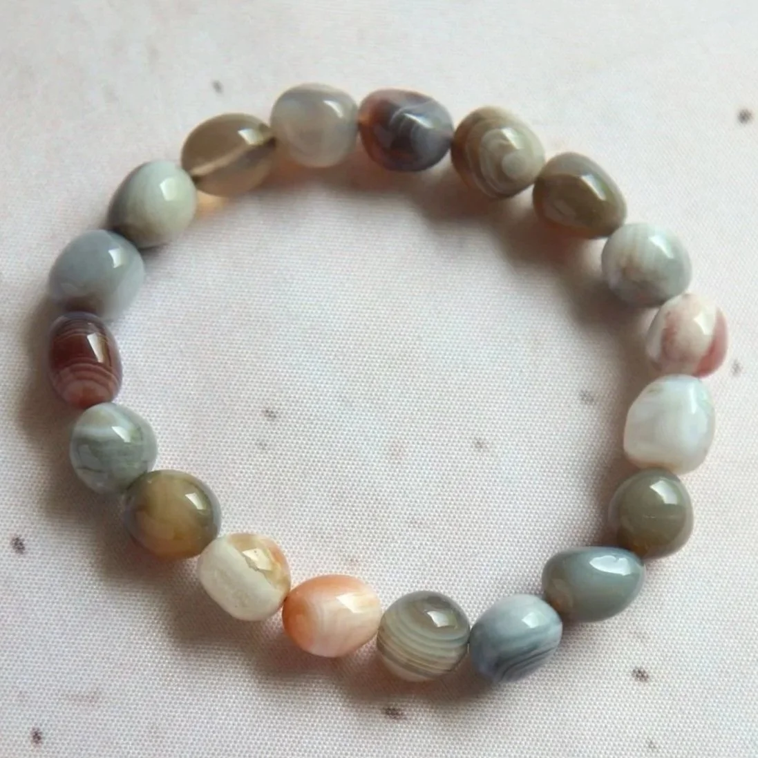 Botswana Agate | Tumble Bead Bracelet