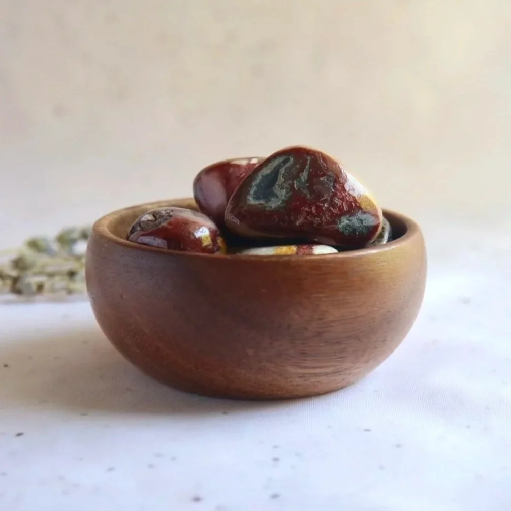 Mookaite tumbled crystal showing natural earthy colour variations