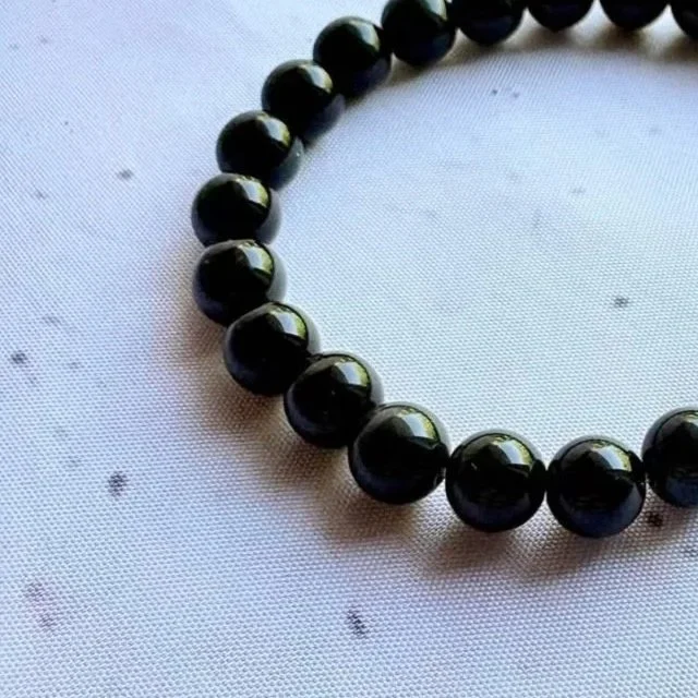 Black Obsidian Bracelet Close Up