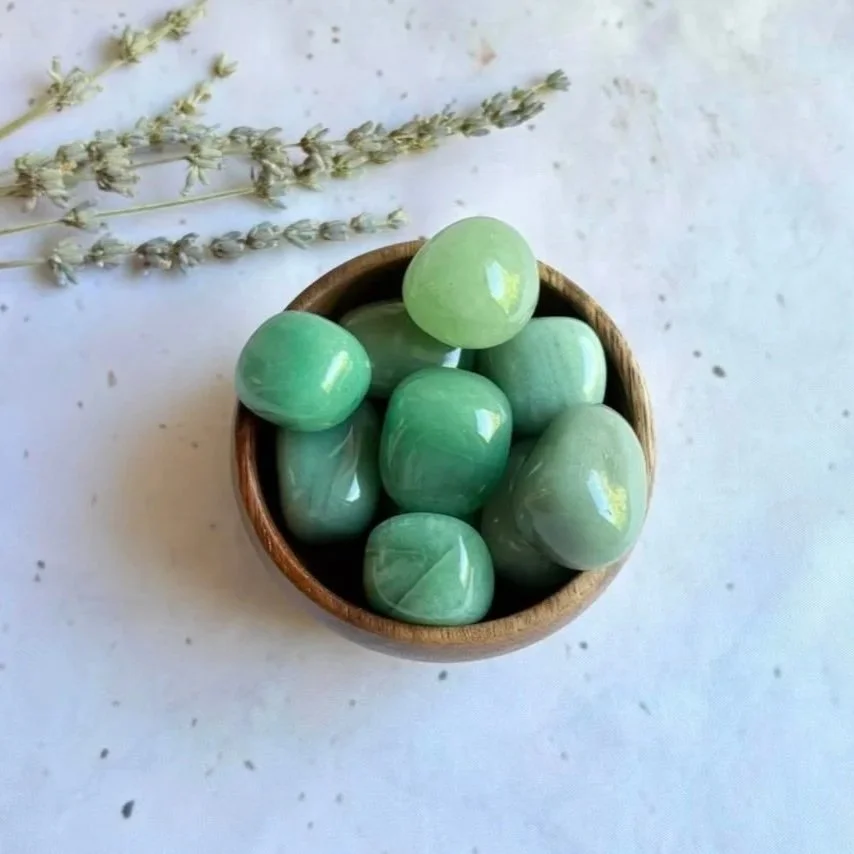 Green Aventurine tumble associated with luck, abundance, confidence, and personal growth