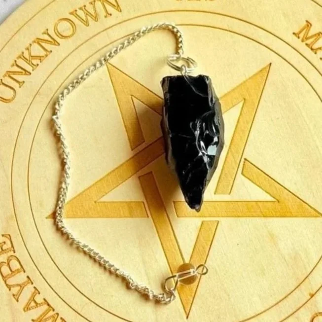Black Obsidian | Rough Crystal Pendulum