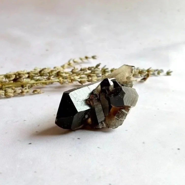 A Grade Smokey Quartz crystal cluster measuring approximately 6cm by 3cm