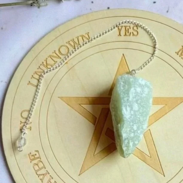 New Jade | Rough Crystal Pendulum