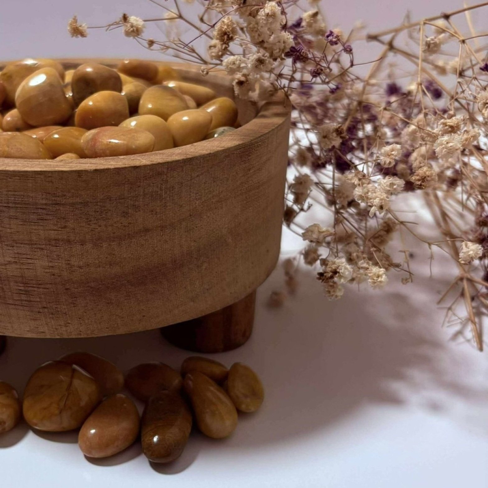 Polished Yellow Jasper stone, earthy yellow crystal for grounding and courage