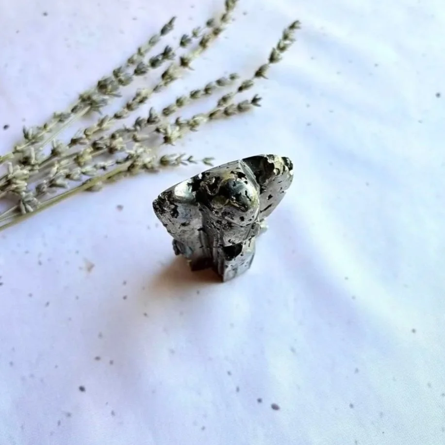 Hand Carved Pyrite Angel