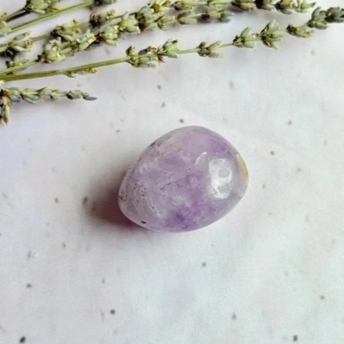 Natural Amethyst crystal freeform with a smooth polished finish